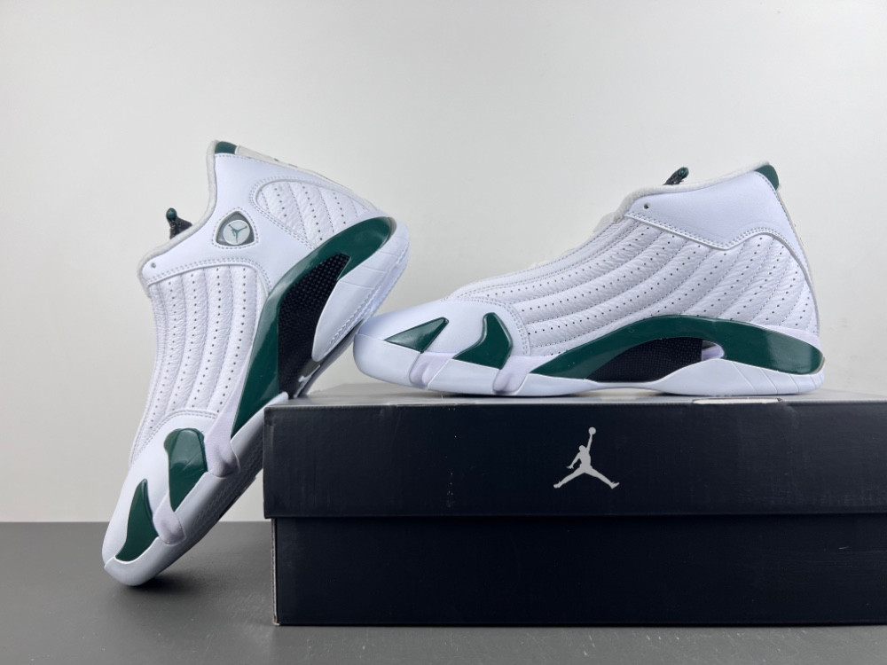 Air Jordan 14 Retro White Forest Green - 311832-131