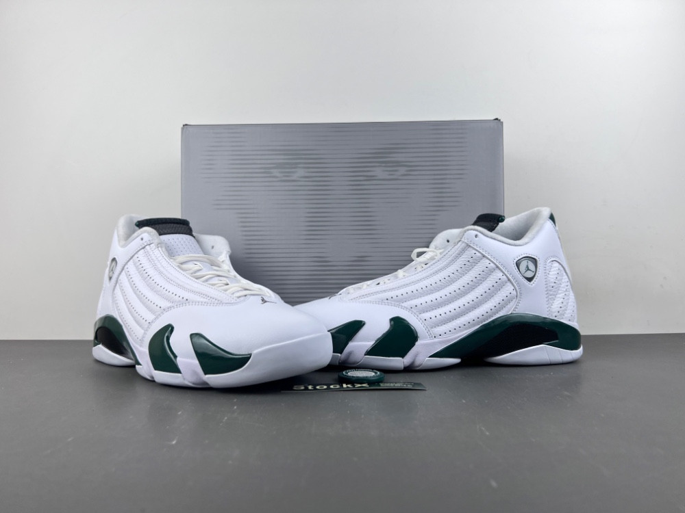 Air Jordan 14 Retro White Forest Green - 311832-131