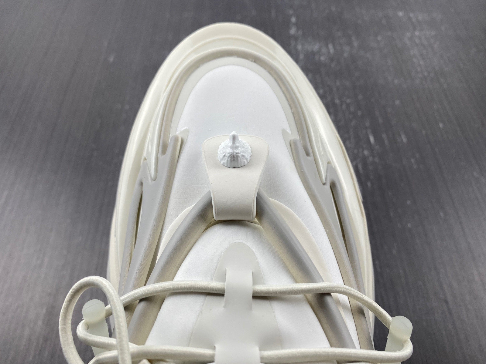 BALMAIN NEOPRENE AND LEATHER UNICORN LOW-TOP SNEAKERS