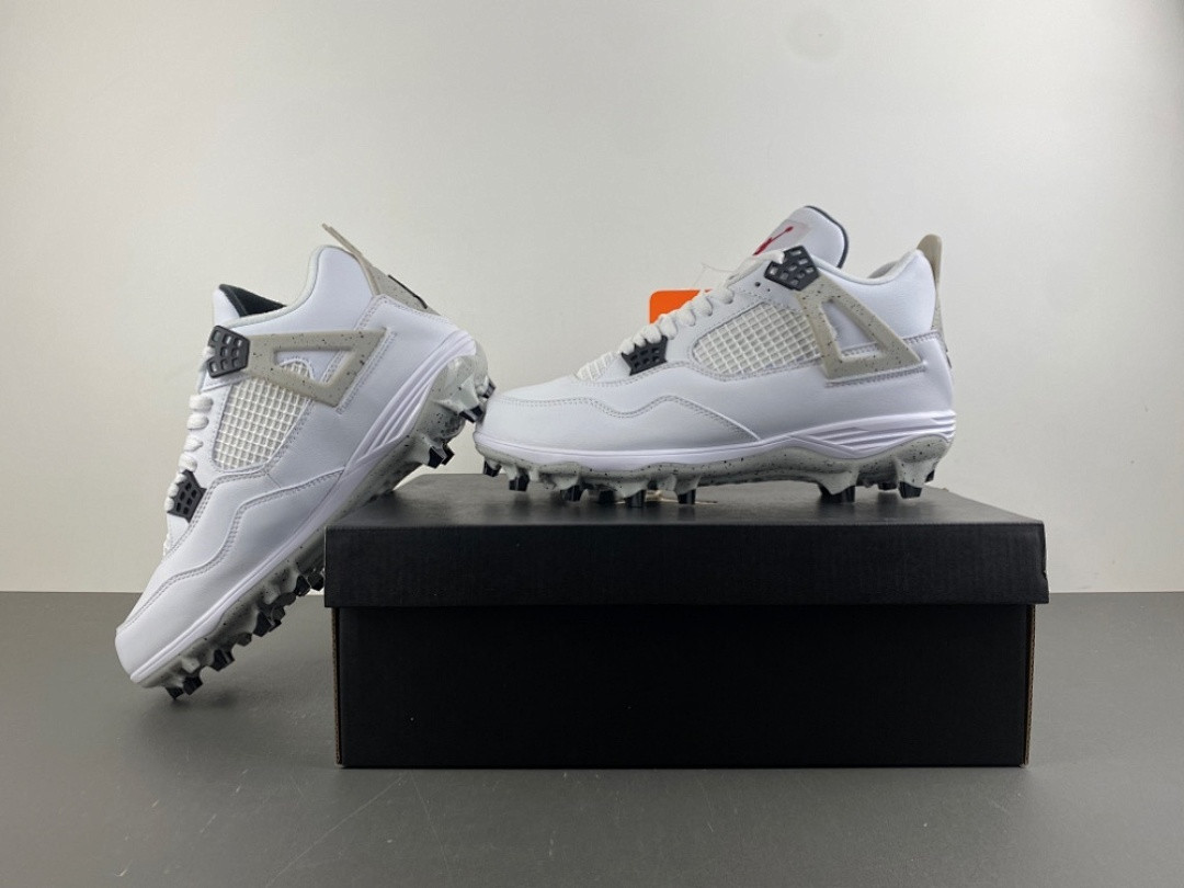 Air Jordan 4 White Cement Cleats HQ0207-106