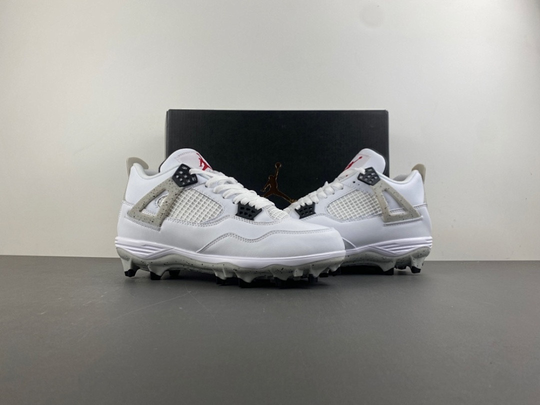 Air Jordan 4 White Cement Cleats HQ0207-106