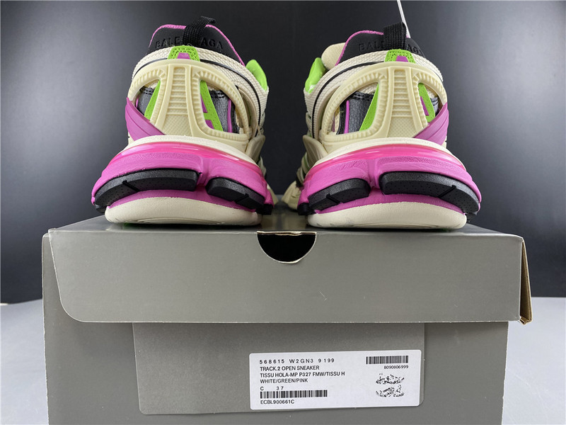 Ba*len*cia*ga track trainer (white green and pink) 568615 w2gn3 9199
