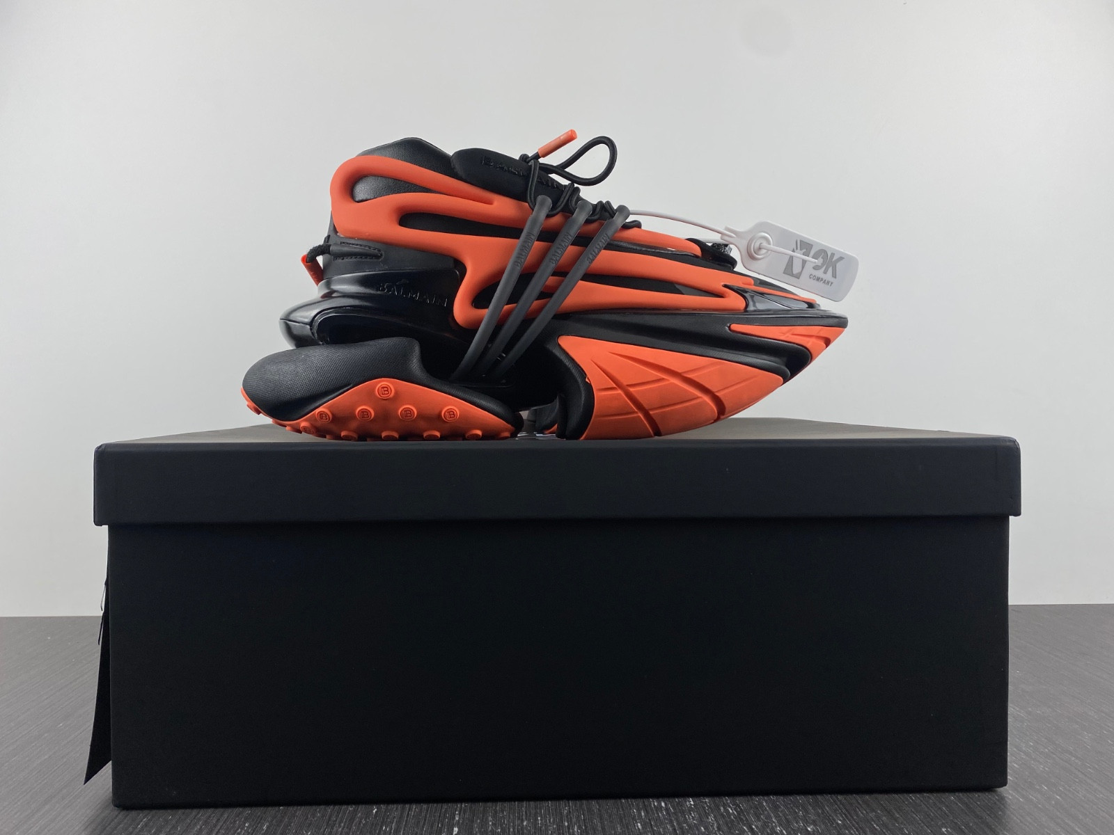 BALMAIN NEOPRENE AND LEATHER UNICORN LOW-TOP SNEAKERS