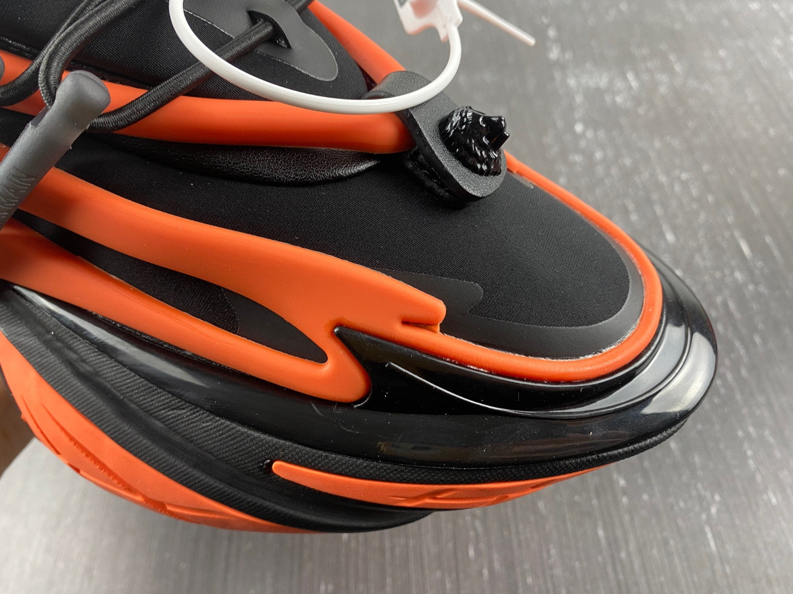 BALMAIN NEOPRENE AND LEATHER UNICORN LOW-TOP SNEAKERS