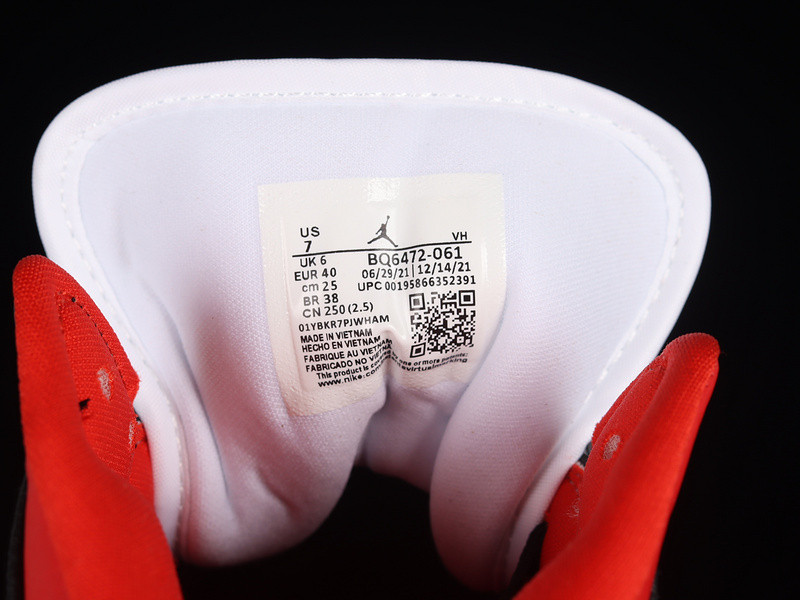 Air Jordan 1 Mid WMNS Black Gym Red BQ6472-061