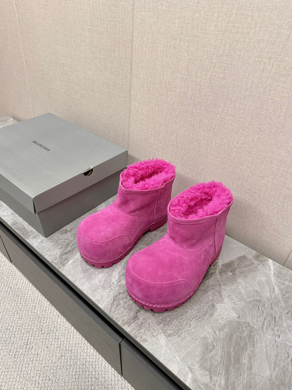 Balenciaga Alaska Fur Bootie in PINK