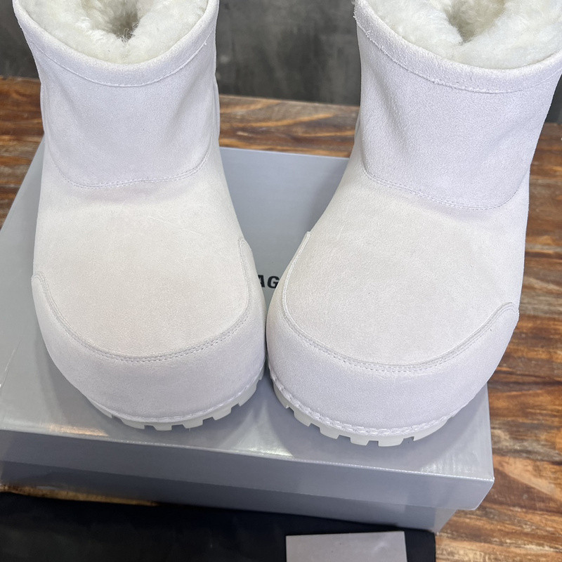 Balenciaga Alaska Fur Bootie in White