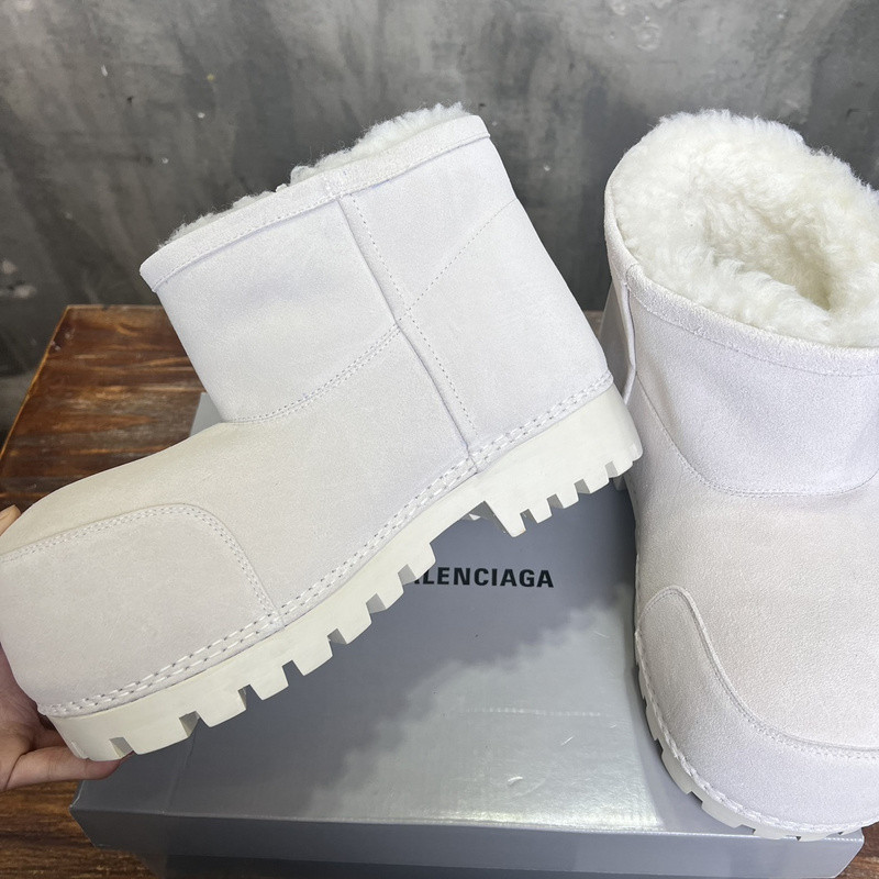 Balenciaga Alaska Fur Bootie in White