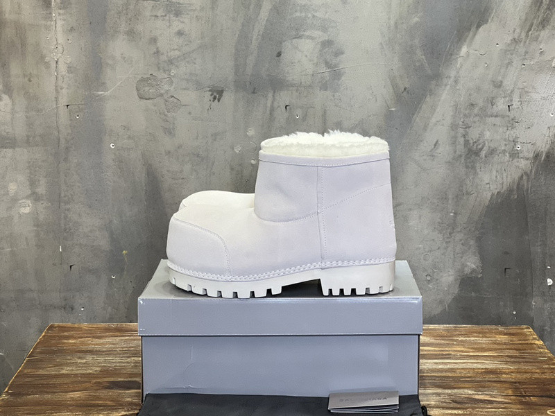Balenciaga Alaska Fur Bootie in White