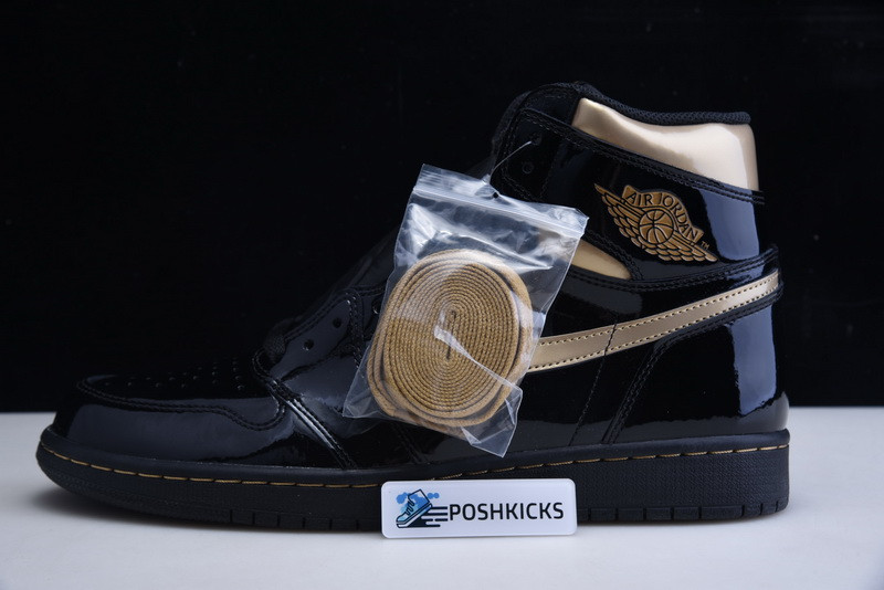 AIR JORDAN 1 HIGH OG PATENT ‘BLACK GOLD’ 555088-032