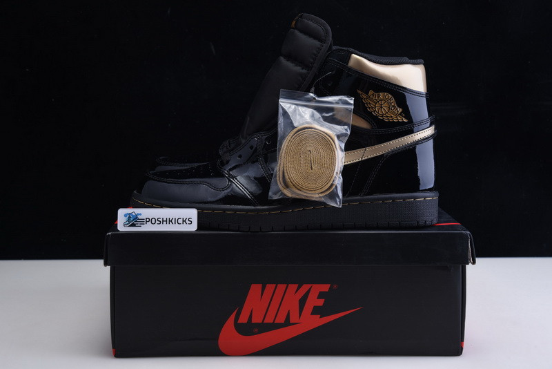 AIR JORDAN 1 HIGH OG PATENT ‘BLACK GOLD’ 555088-032