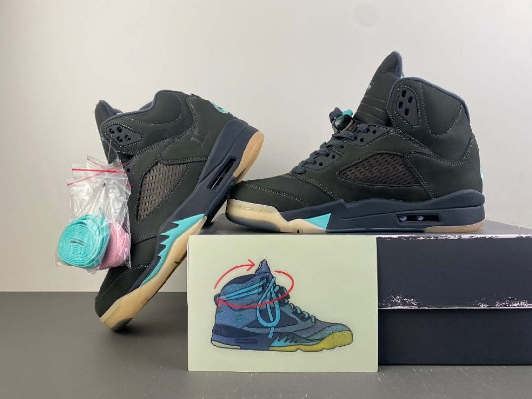 Jordan 5 Retro SoleFly Black Aurora Green Men