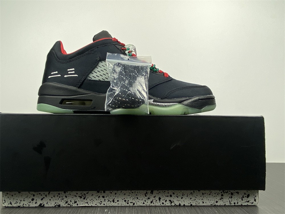 Air Jordan 5 Low Black Green Red DM4640-036