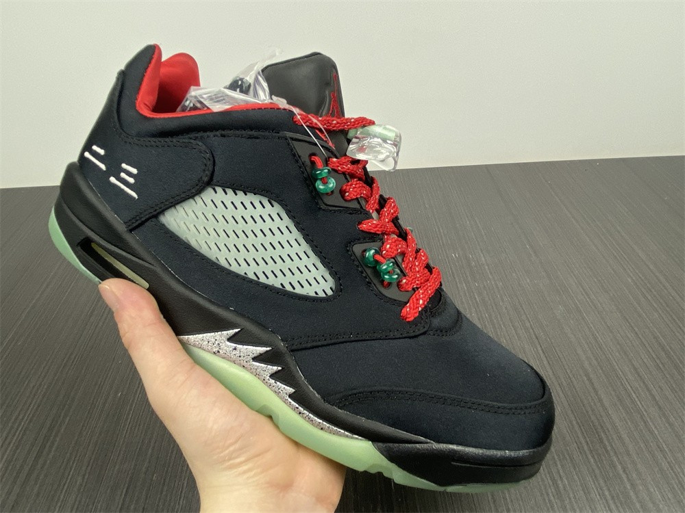 Air Jordan 5 Low Black Green Red DM4640-036