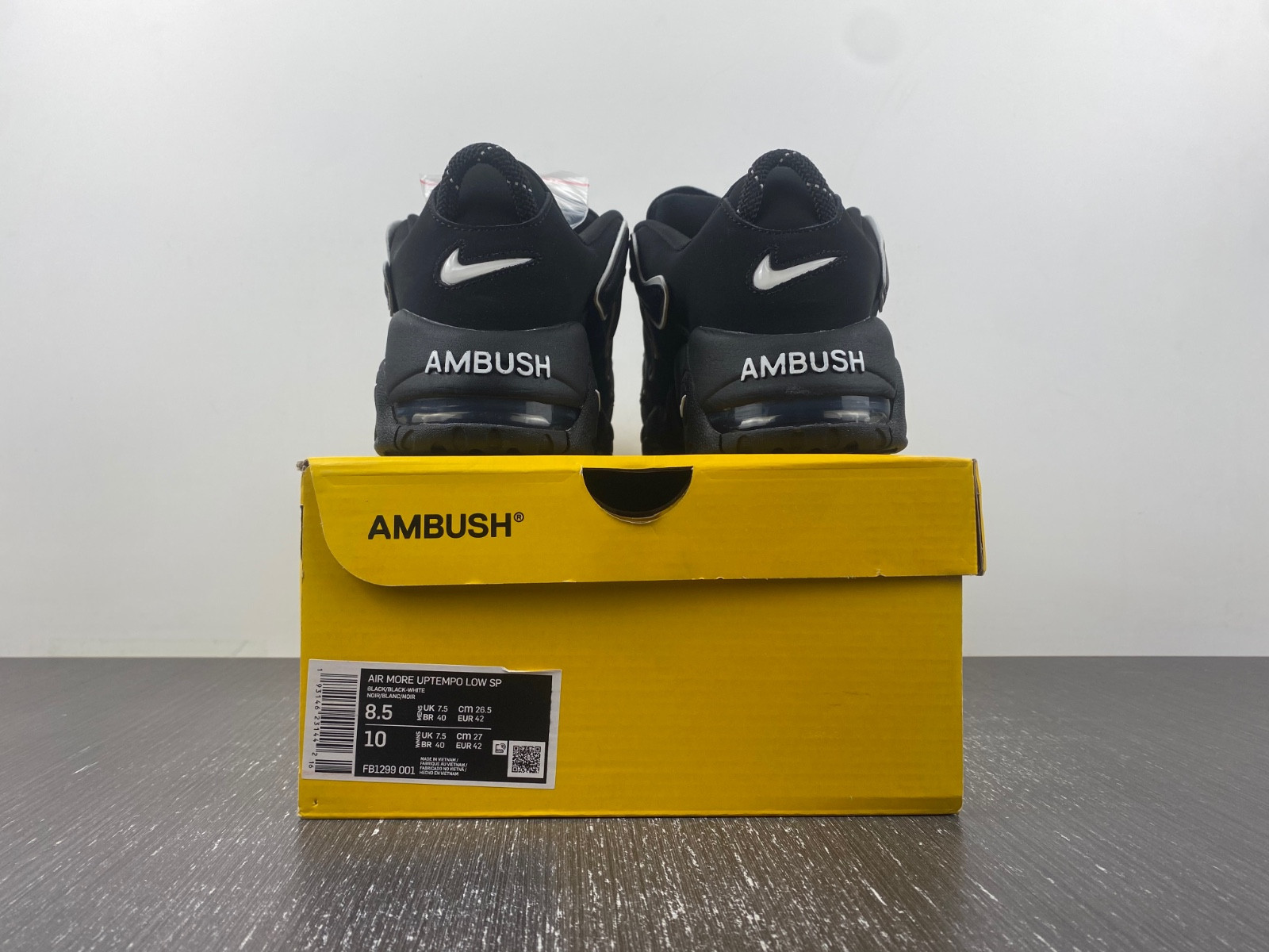 AMBUSH x Nike Air More Uptempo Low “Black/White” FB1299-001