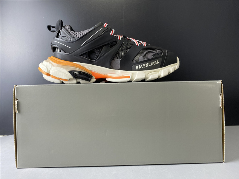 Ba*len*cia*ga tess s. gomma sneakers black and white orange 542436 w1b7 2109