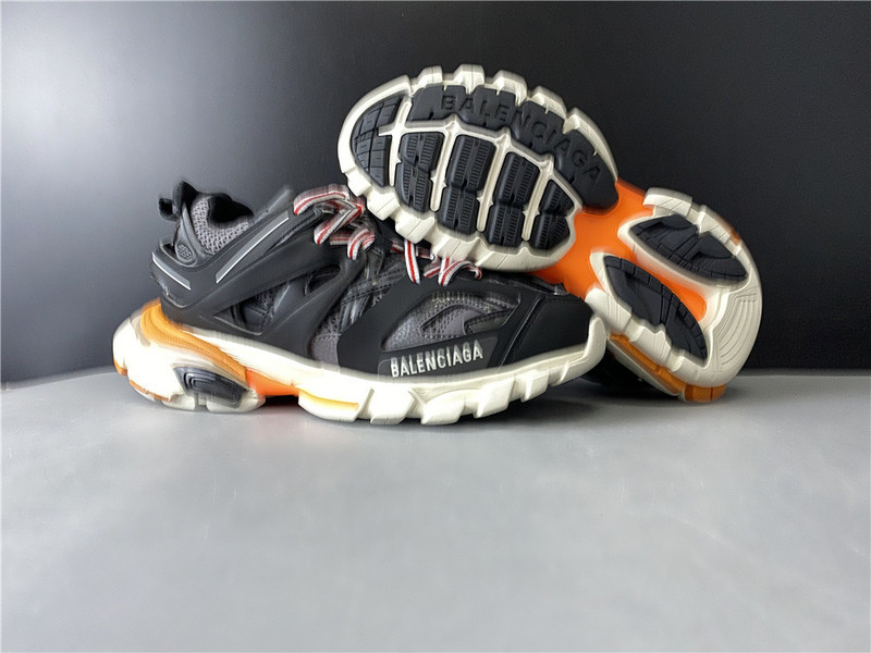 Ba*len*cia*ga tess s. gomma sneakers black and white orange 542436 w1b7 2109
