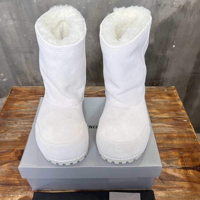 Balenciaga Alaska Faux-Fur Low Boots